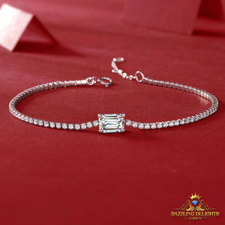 Emerald Cut Moissanite Tennis Bracelet - Premium Jewelry from Dazzling Delights - Just $149.95! Shop now at Dazzling Delights