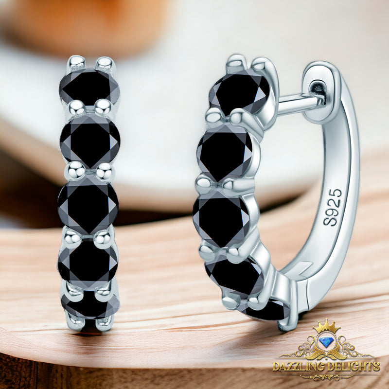 3.5mm Black Moissanite Hoop Earrings - Premium Jewelry from Dazzling Delights - Just $112.46! Shop now at Dazzling Delights