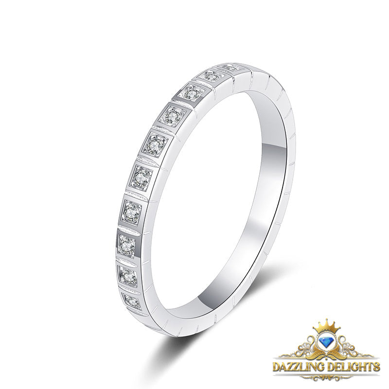 0.16ct Round Brilliant Cut Moissanite Half Eternity Ring Wedding Band - Premium Jewelry from Dazzling Delights - Just $48.71! Shop now at Dazzling Delights