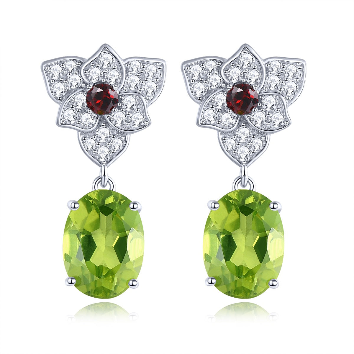 Natural Peridot and Garnet Earrings - Premium Jewelry from Dazzling Delights - Just $74.21! Shop now at Dazzling Delights