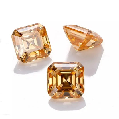 Vivid Champagne Asscher Cut Moissanites - Premium Jewelry from Dazzling Delights - Just $83.33! Shop now at Dazzling Delights