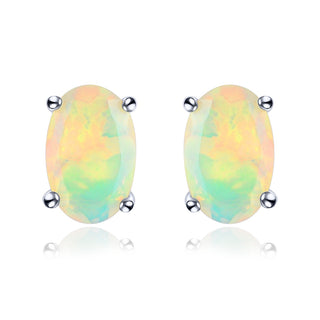 6x4mm Oval Cut Natural Opal Stud Earrings - Premium Jewelry from Dazzling Delights - Just $41.25! Shop now at Dazzling Delights