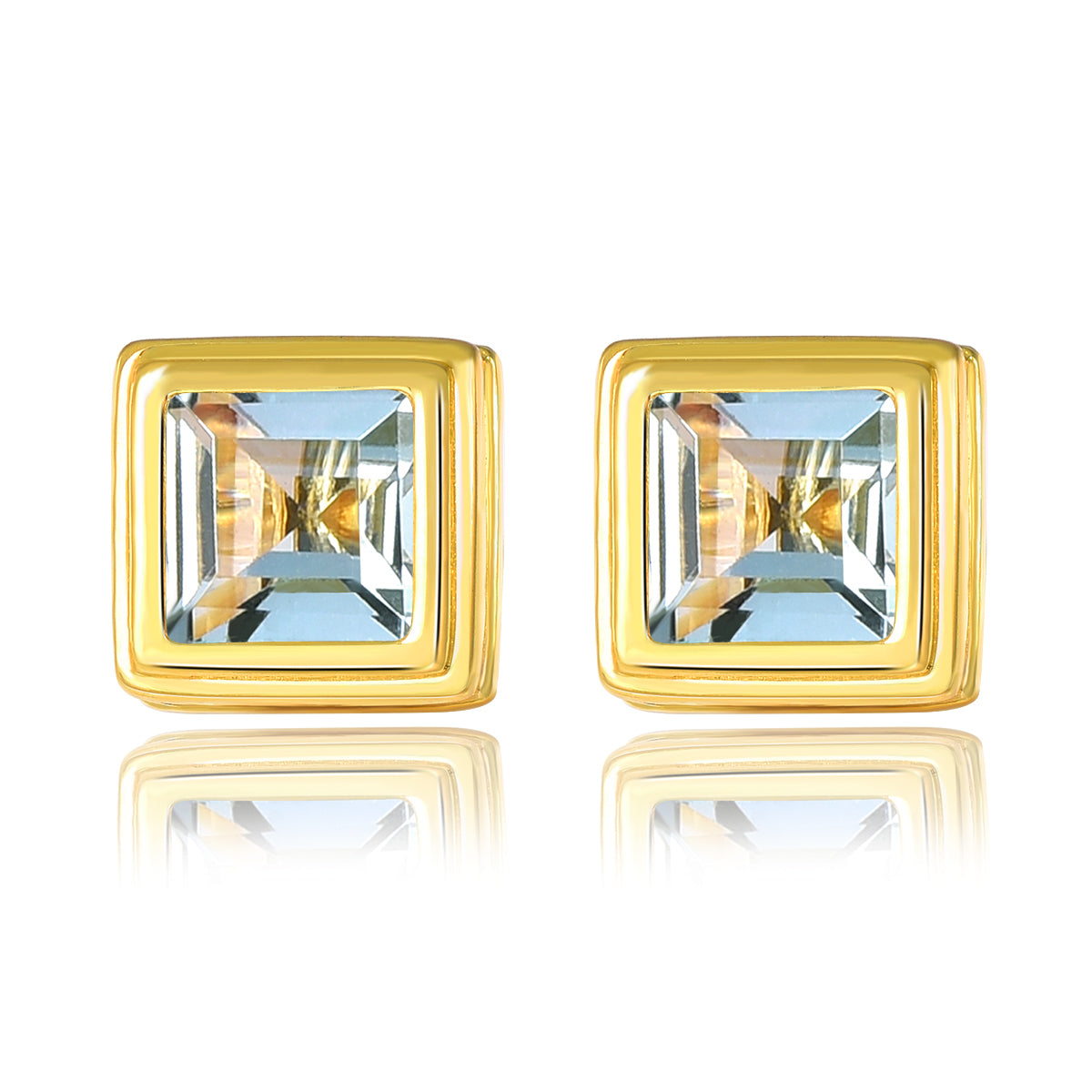 Geometric Designed Natural Gemstone Stud Earrings - Your Choice of Gemstone - Premium Jewelry from Dazzling Delights - Just $56.21! Shop now at Dazzling Delights