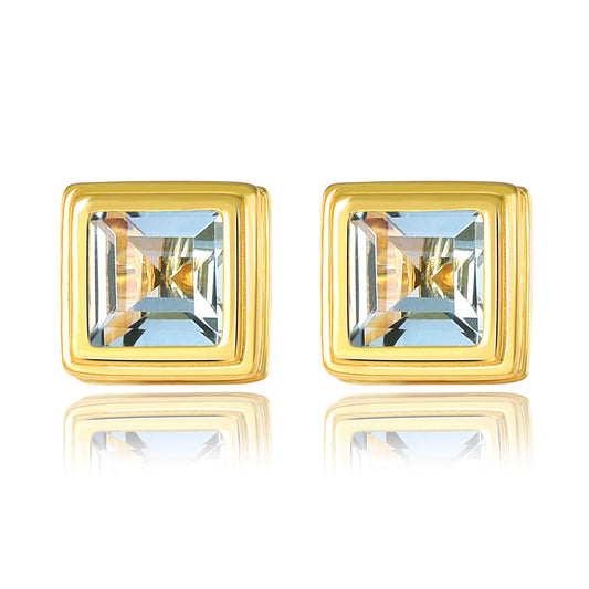 Geometric Designed Natural Gemstone Stud Earrings - Your Choice of Gemstone - Premium Jewelry from Dazzling Delights - Just $56.21! Shop now at Dazzling Delights