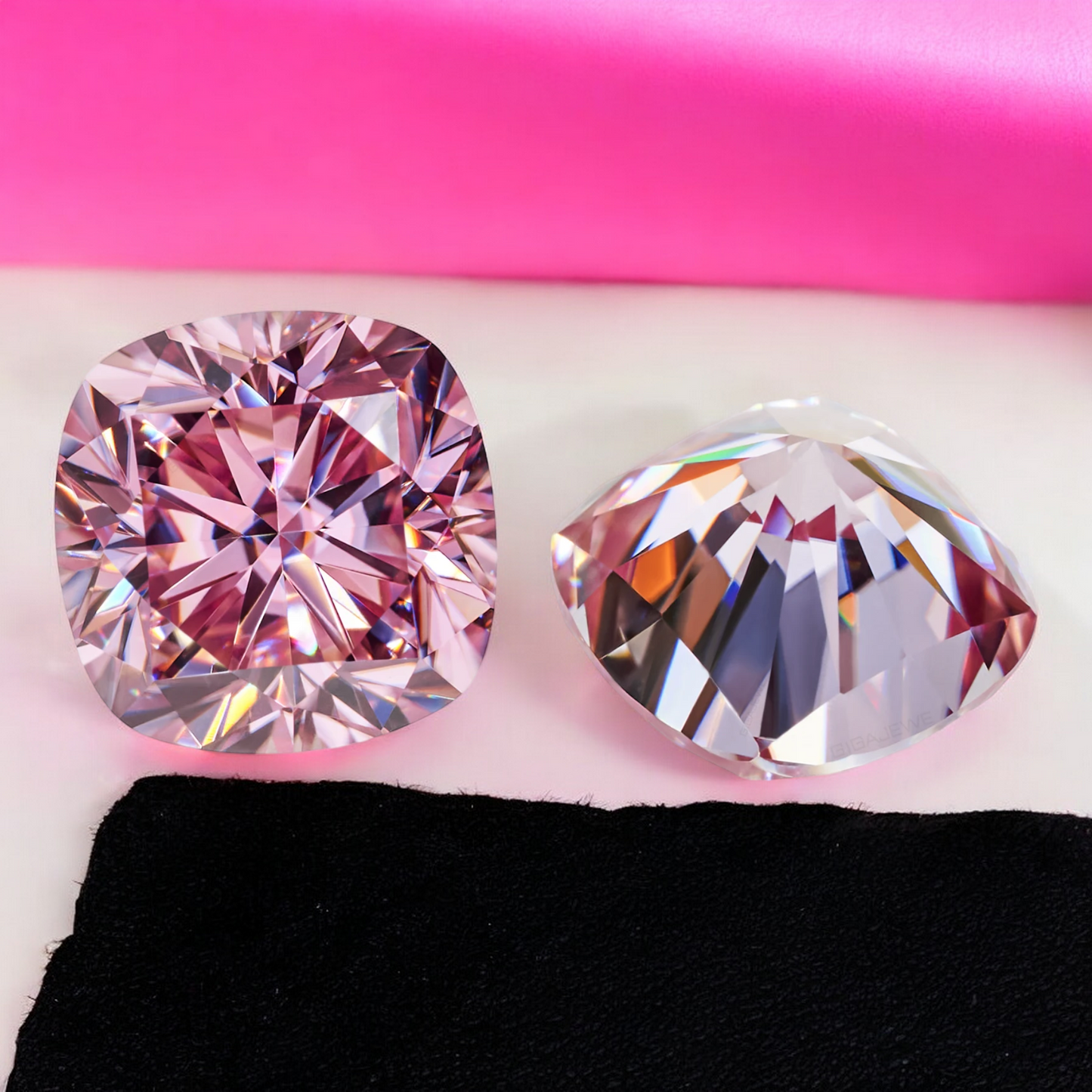 Soft Pink Cushion Cut Moissanites - Premium Jewelry from Dazzling Delights - Just $83.33! Shop now at Dazzling Delights