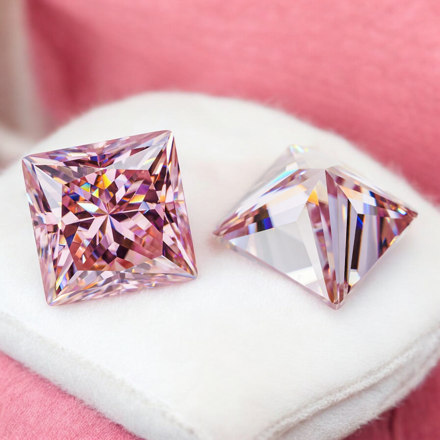 Soft Pink Princess Cut Moissanites - Premium Jewelry from Dazzling Delights - Just $83.33! Shop now at Dazzling Delights