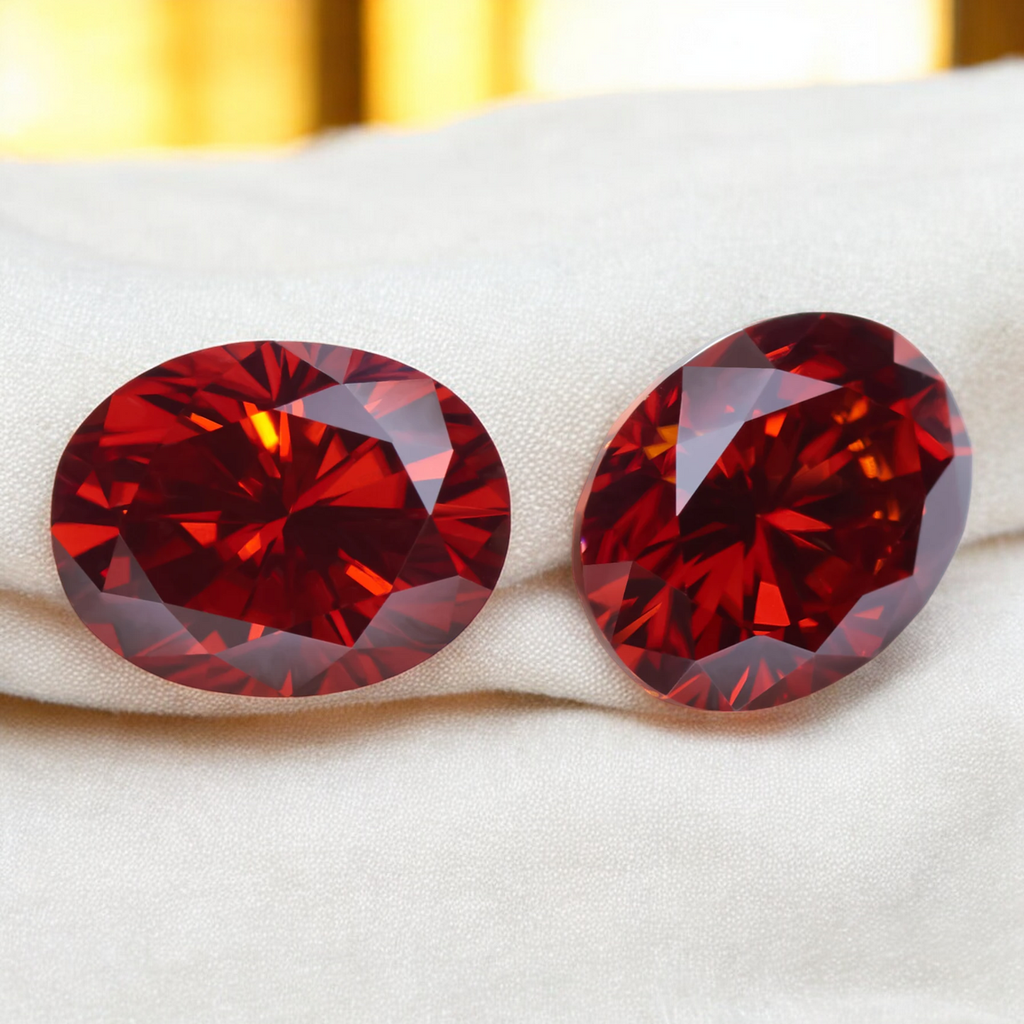 Pigeon Blood Red Oval Cut Moissanites - Premium Jewelry from Dazzling Delights - Just $83.33! Shop now at Dazzling Delights