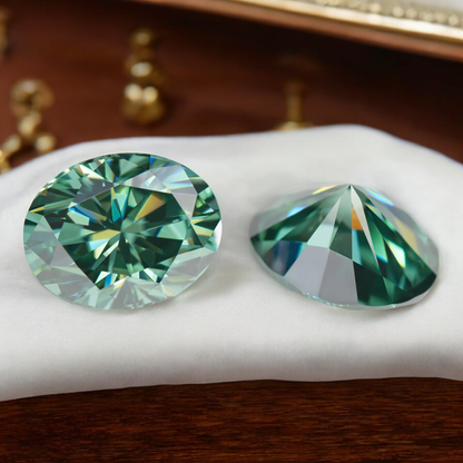 Green Oval Cut Moissanites - Premium Jewelry from Dazzling Delights - Just $83.33! Shop now at Dazzling Delights