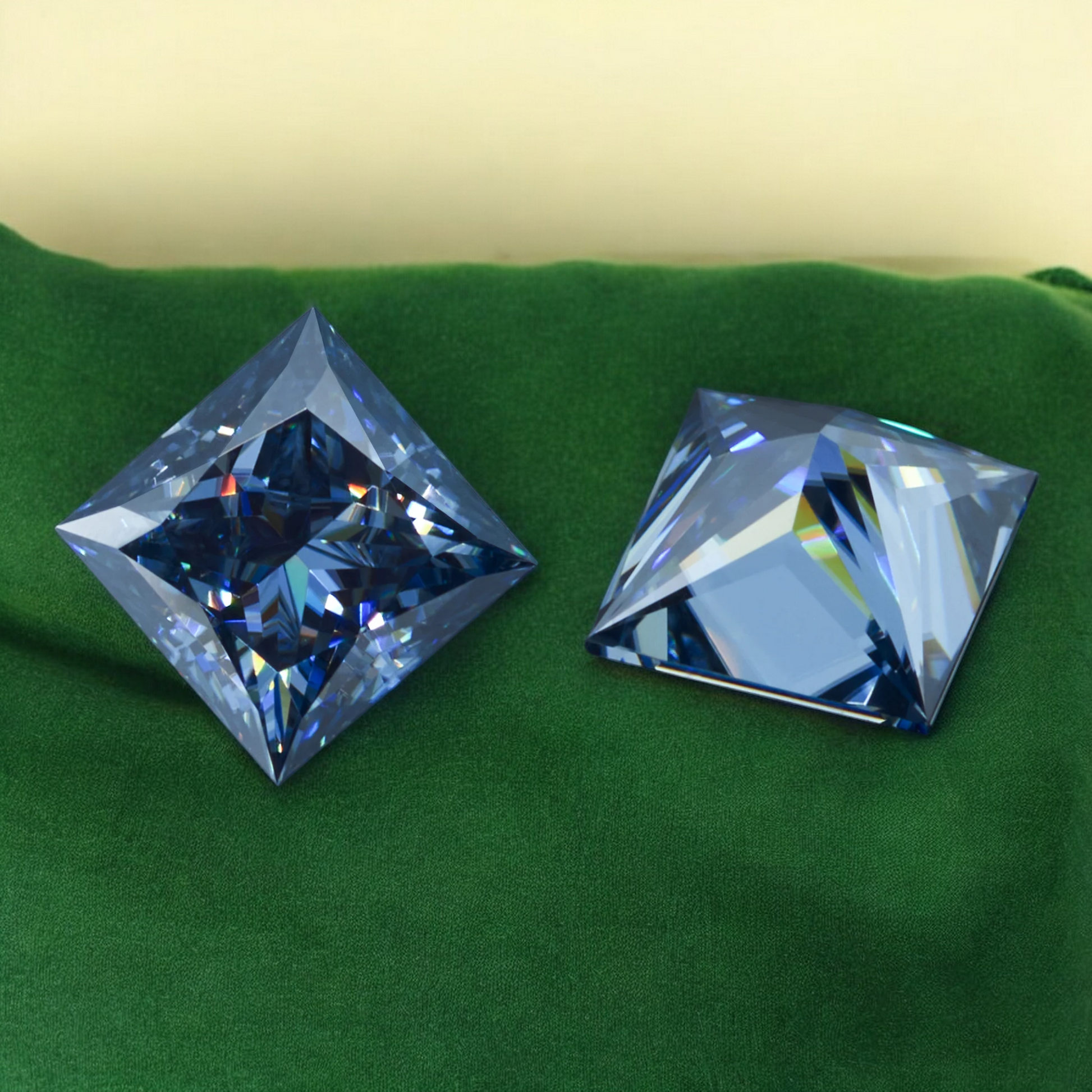 Royal Blue Princess Cut Moissanites - Premium Jewelry from Dazzling Delights - Just $83.33! Shop now at Dazzling Delights