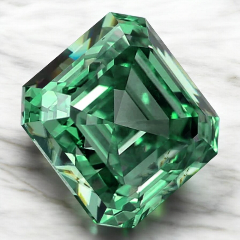 Green Asscher Cut Moissanites - Premium Jewelry from Dazzling Delights - Just $83.33! Shop now at Dazzling Delights