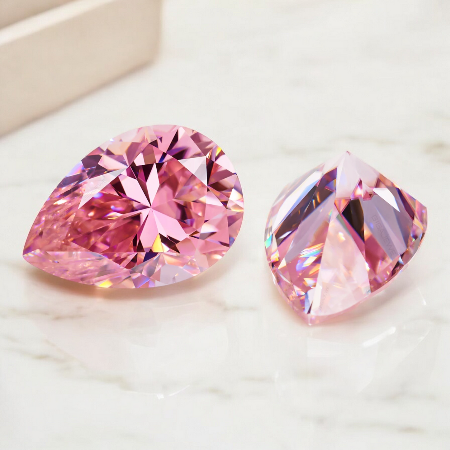 Soft Pink Pear Cut Moissanites - Premium Jewelry from Dazzling Delights - Just $83.33! Shop now at Dazzling Delights