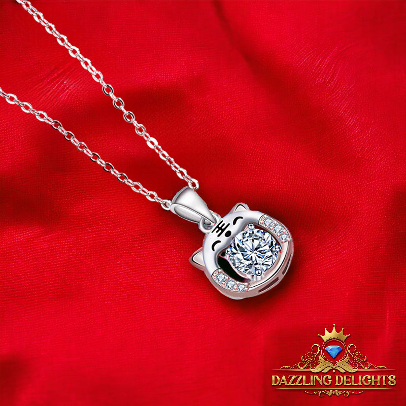 Moissanite Tiger Cat Pendant Necklace - Premium Jewelry from Dazzling Delights - Just $80.96! Shop now at Dazzling Delights