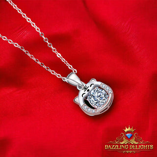 Moissanite Tiger Cat Pendant Necklace - Premium Jewelry from Dazzling Delights - Just $65.62! Shop now at Dazzling Delights