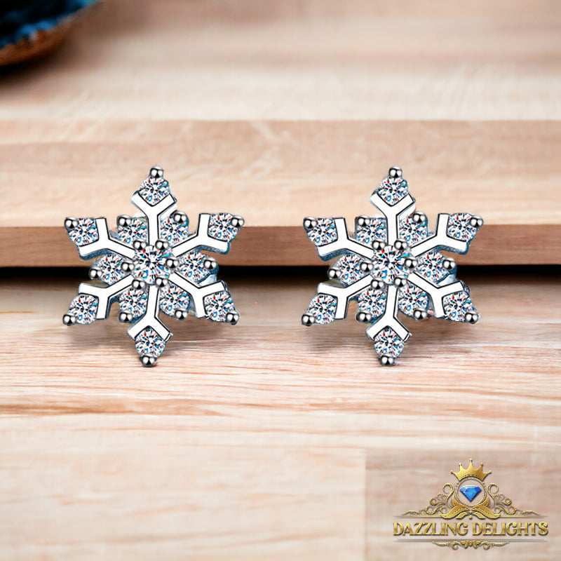 Snowflake Moissanite Stud Earrings - Premium Jewelry from Dazzling Delights - Just $89.96! Shop now at Dazzling Delights