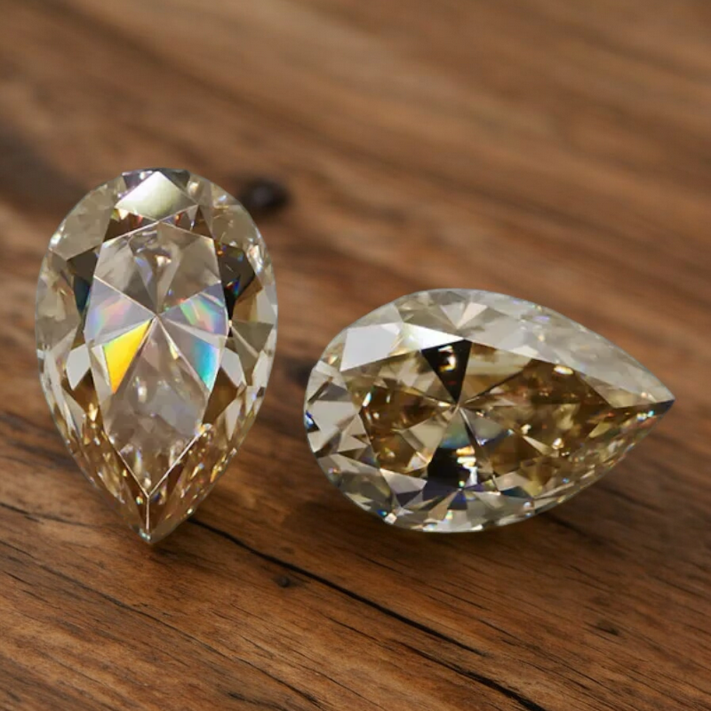 Champagne Pear Cut Moissanites - Premium Jewelry from Dazzling Delights - Just $83.33! Shop now at Dazzling Delights