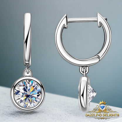 Moissanite Drop Hoop Earrings - Premium Jewelry from Dazzling Delights - Just $96.71! Shop now at Dazzling Delights