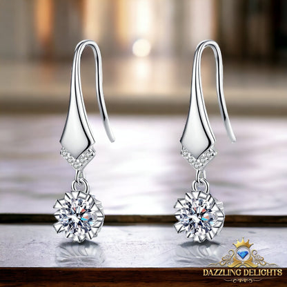 Elegant 6.5mm Moissanite Drop Earrings - Premium Jewelry from Dazzling Delights - Just $112.46! Shop now at Dazzling Delights