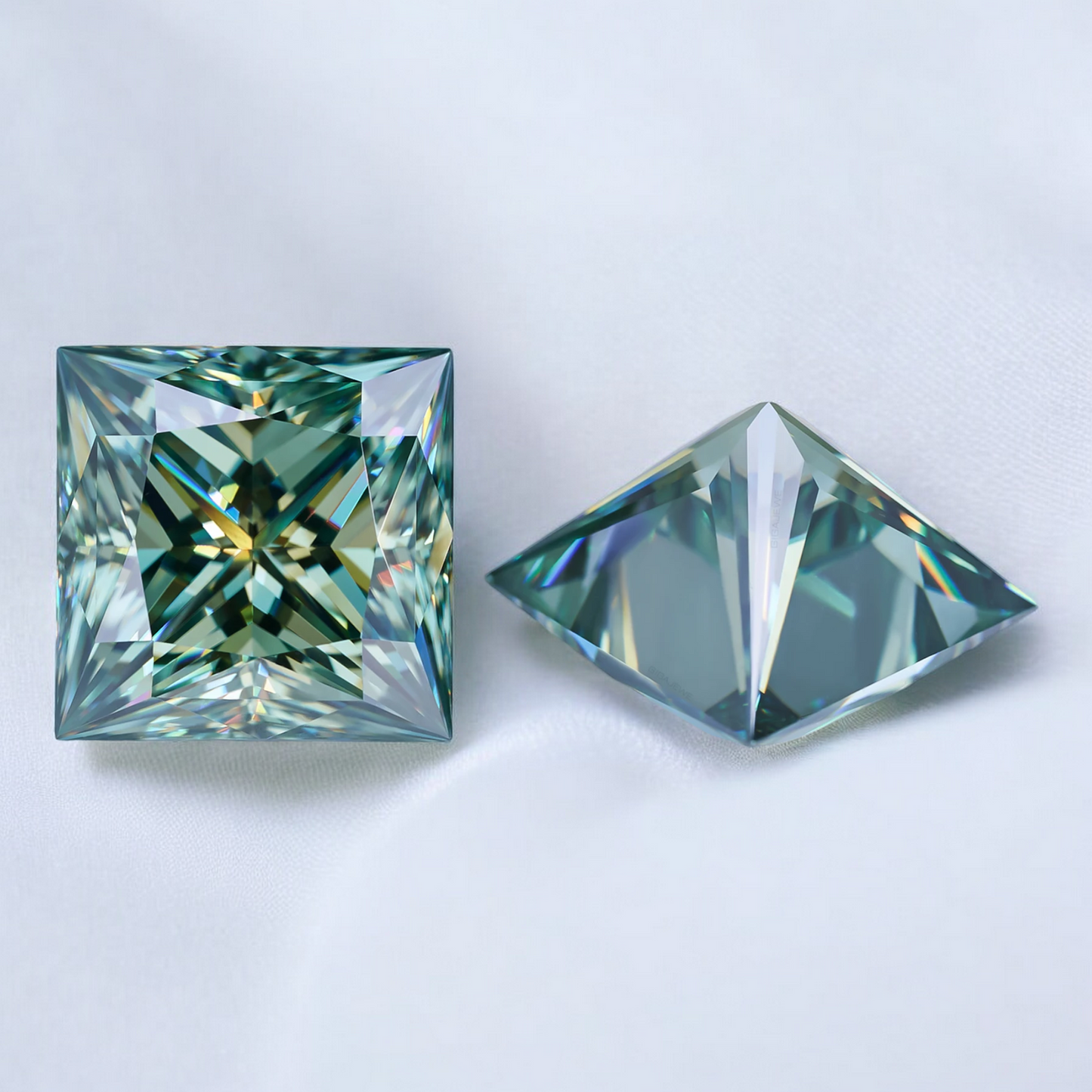 Blueish Green Princess Cut Moissanites - Premium Jewelry from Dazzling Delights - Just $83.33! Shop now at Dazzling Delights