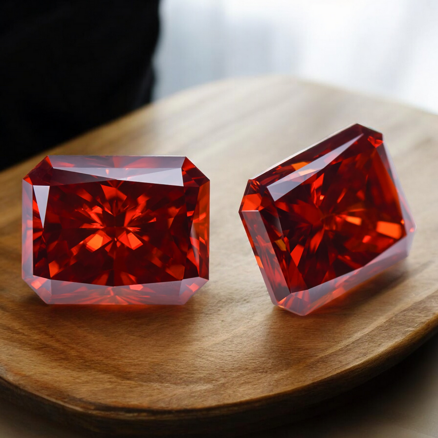 Pigeon Blood Red Radiant Cut Moissanites - Premium Jewelry from Dazzling Delights - Just $83.33! Shop now at Dazzling Delights