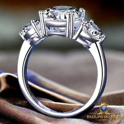 3ct Moissanite Trilogy Ring - Premium Jewelry from Dazzling Delights - Just $112.46! Shop now at Dazzling Delights