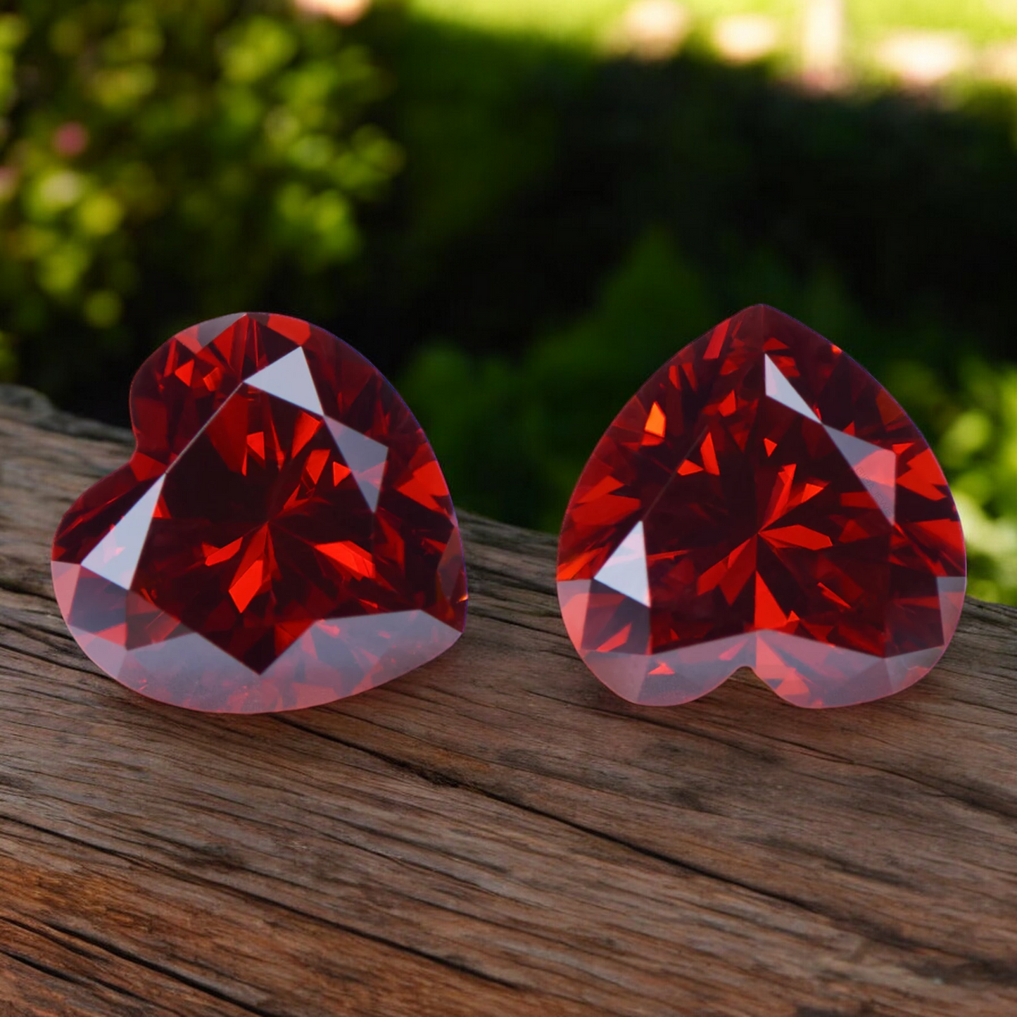 Pigeon Blood Red Heart Cut Moissanites - Premium Jewelry from Dazzling Delights - Just $91.67! Shop now at Dazzling Delights