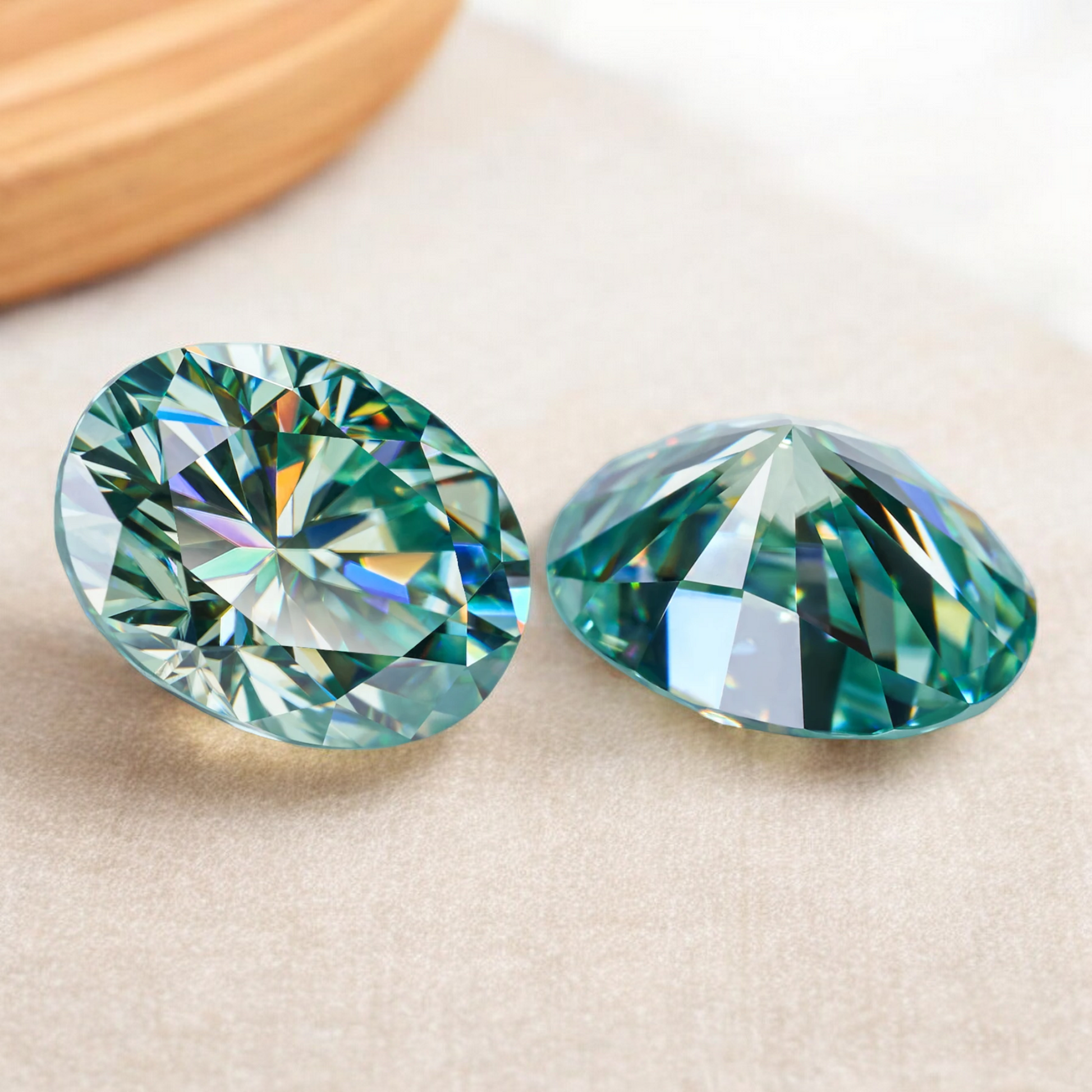 Blueish Green Oval Cut Moissanites - Premium Jewelry from Dazzling Delights - Just $83.33! Shop now at Dazzling Delights