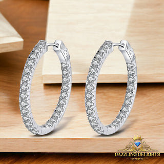 2.88ct Moissanite 3.5cm Hoop Earrings - Premium Jewelry from Dazzling Delights - Just $131.25! Shop now at Dazzling Delights