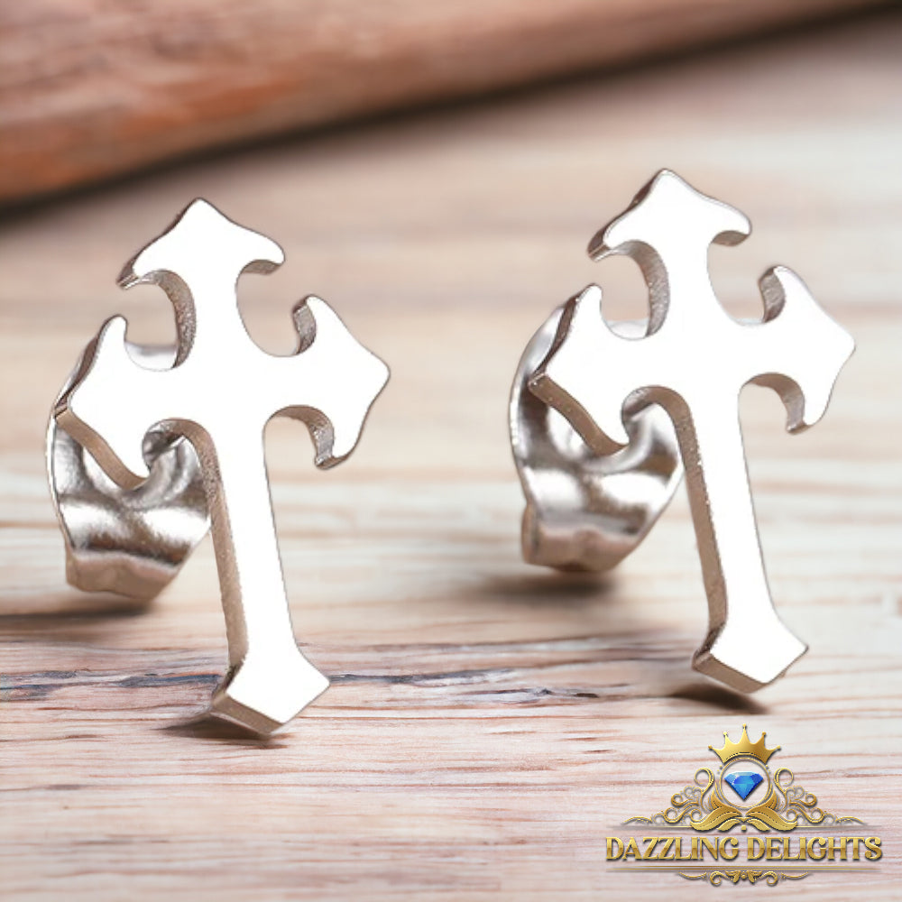 Titanium Cross Stud Earrings - Premium Jewelry from Dazzling Delights - Just $20.96! Shop now at Dazzling Delights