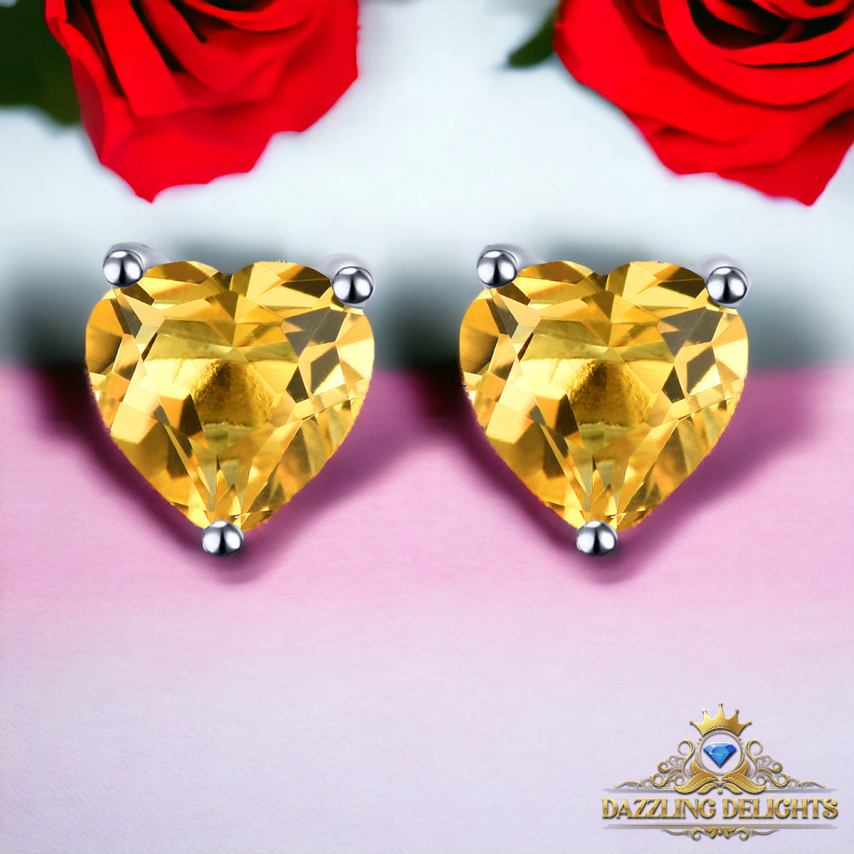 6x6mm Heart Cut Natural Gemstone Stud Earrings - Your Choice of Gemstone - Premium Jewelry from Dazzling Delights - Just $44.96! Shop now at Dazzling Delights