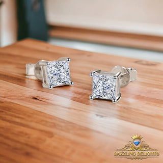 Princess Cut Moissanite Stud Earrings - Premium Jewelry from Dazzling Delights - Just $107.95! Shop now at Dazzling Delights