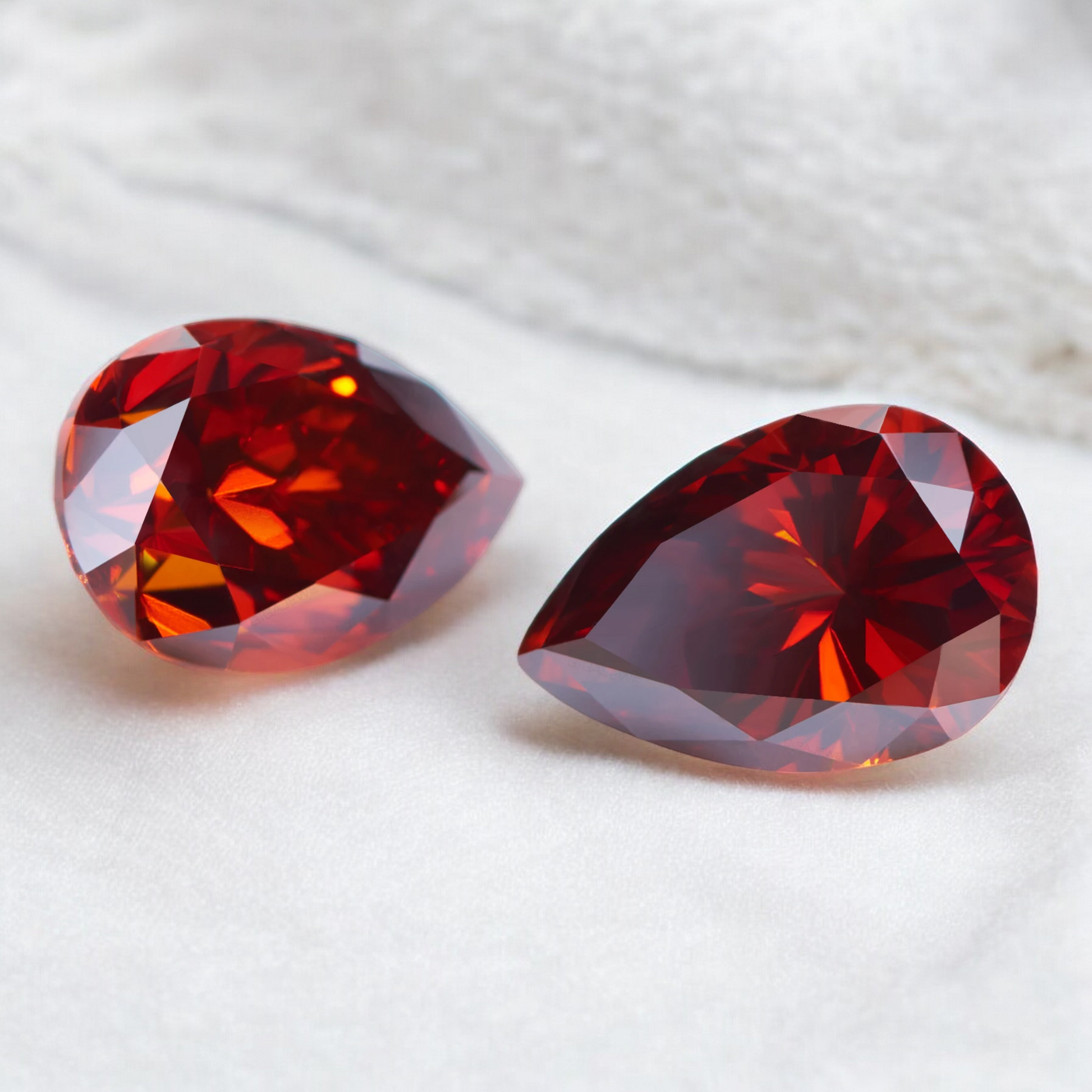 Pigeon Blood Red Pear Cut Moissanites - Premium Jewelry from Dazzling Delights - Just $83.33! Shop now at Dazzling Delights