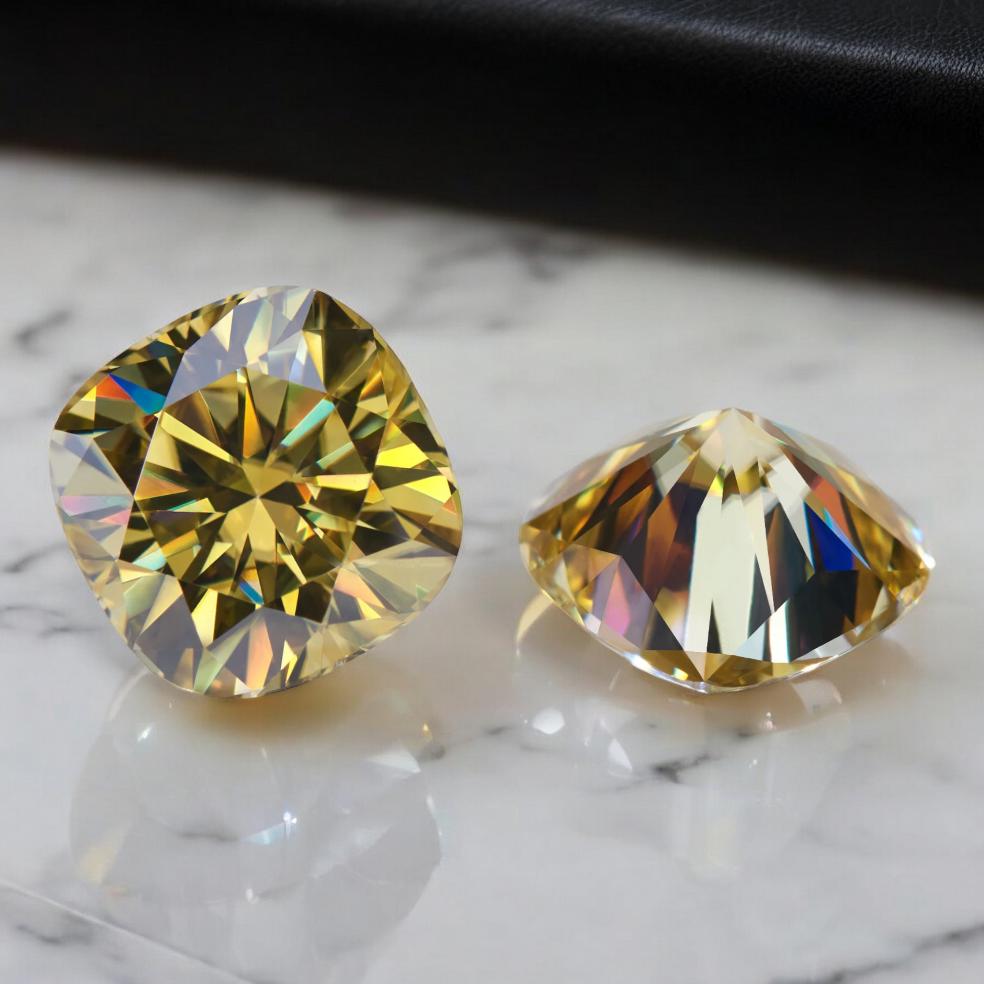 Sun Yellow Cushion Cut Moissanites - Premium Jewelry from Dazzling Delights - Just $83.33! Shop now at Dazzling Delights