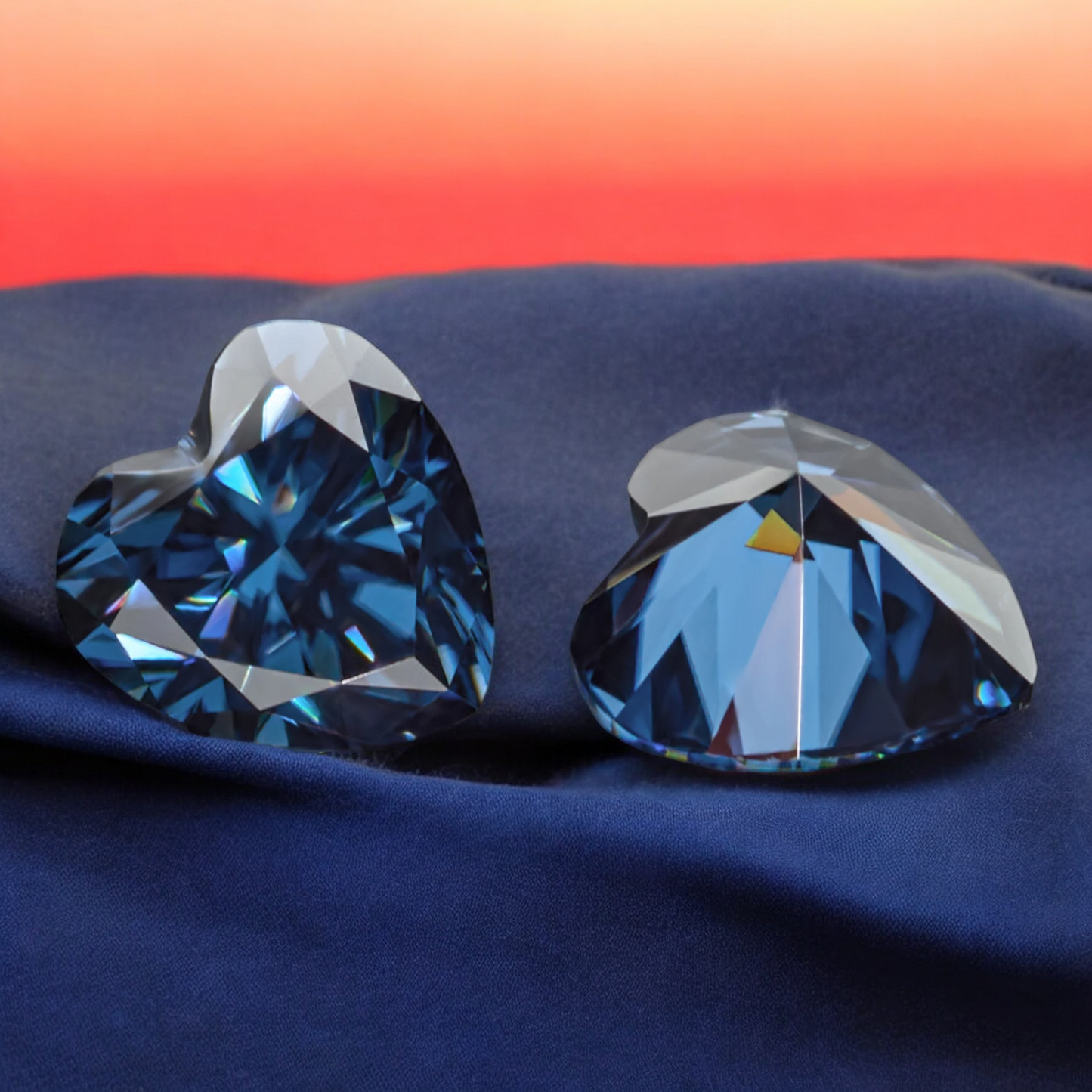 Royal Blue Heart Cut Moissanites - Premium Jewelry from Dazzling Delights - Just $91.67! Shop now at Dazzling Delights