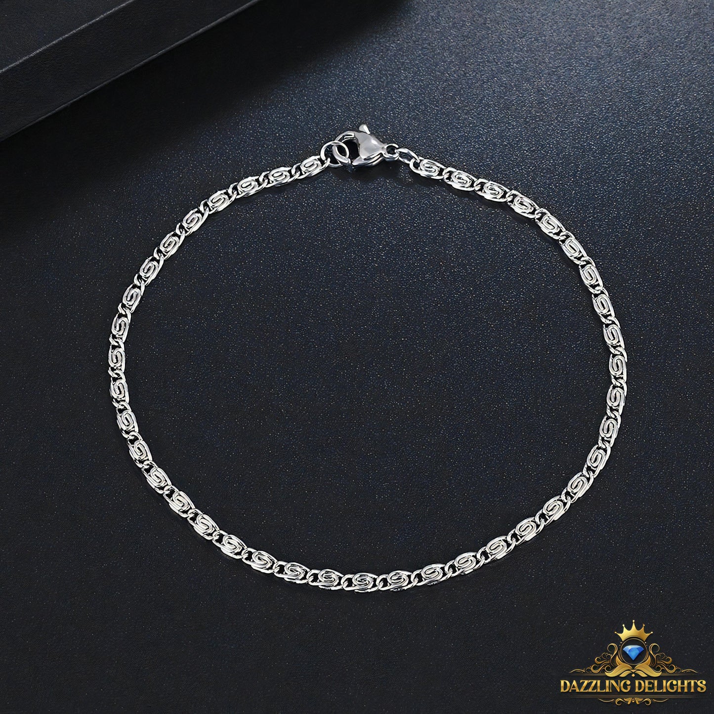 Silver Titanium Chain Bracelet - Premium Jewelry from Dazzling Delights - Just $14.96! Shop now at Dazzling Delights