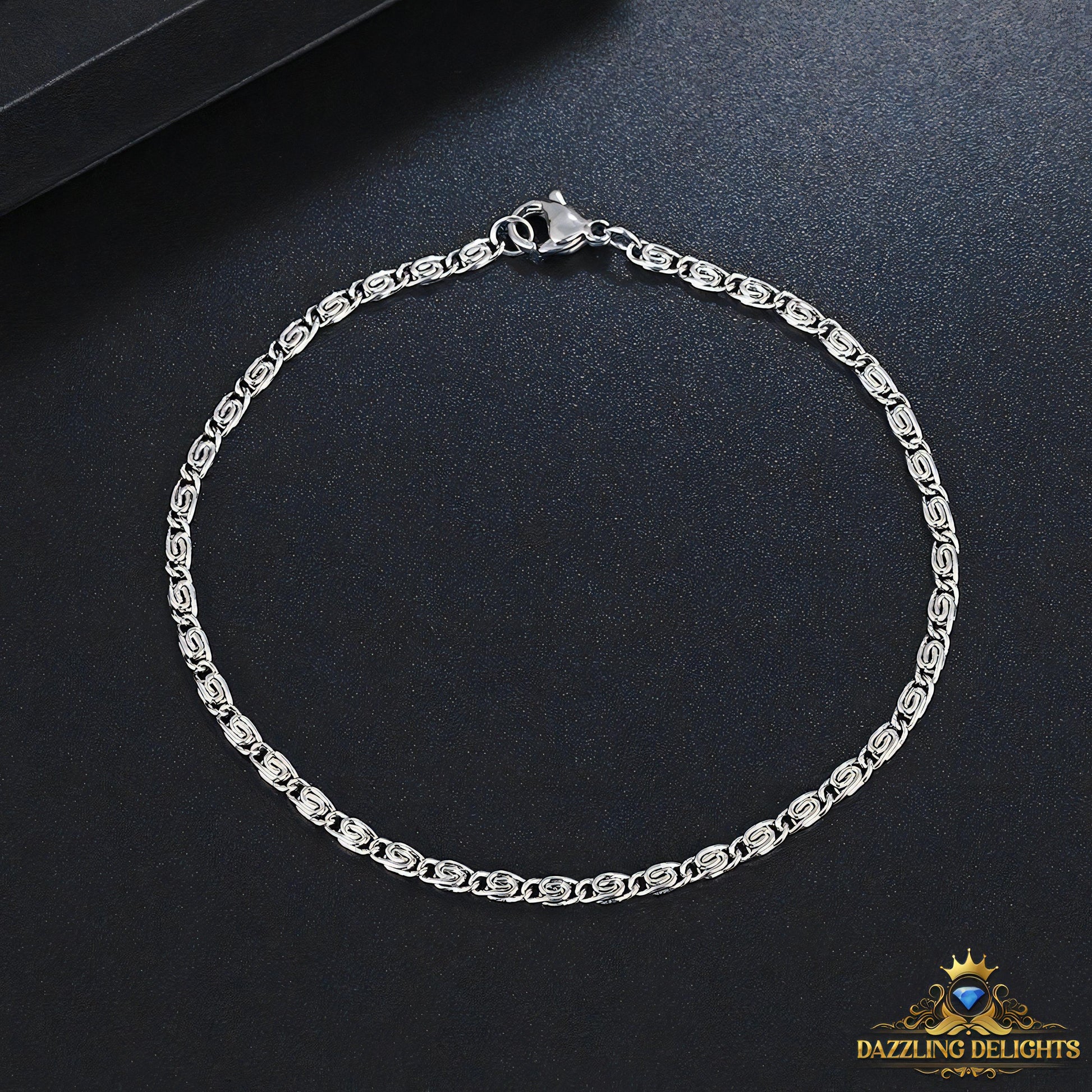 Silver Titanium Chain Bracelet - Premium Jewelry from Dazzling Delights - Just $14.96! Shop now at Dazzling Delights