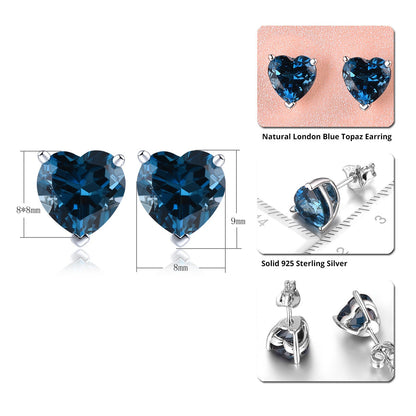 8x8mm 4.3ct Heart Cut Natural Gemstone Stud Earrings - Your Choice of Gemstone - Premium Jewelry from Dazzling Delights - Just $50.96! Shop now at Dazzling Delights