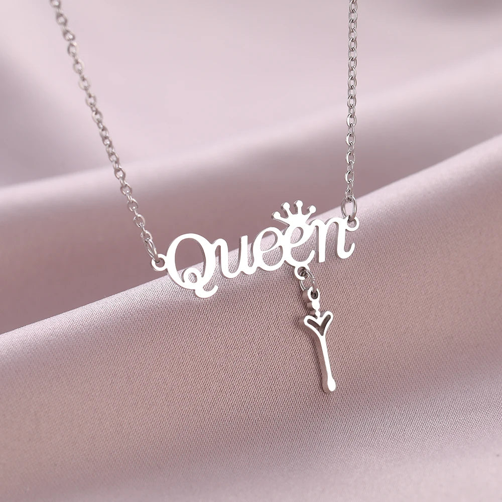 Titanium Queen Pendant Necklace - Premium Jewelry from Dazzling Delights - Just $18.71! Shop now at Dazzling Delights