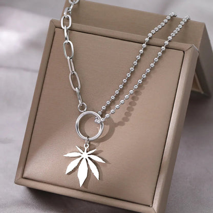 Titanium Leaf Pendant Necklace - Premium Jewelry from Dazzling Delights - Just $18.71! Shop now at Dazzling Delights