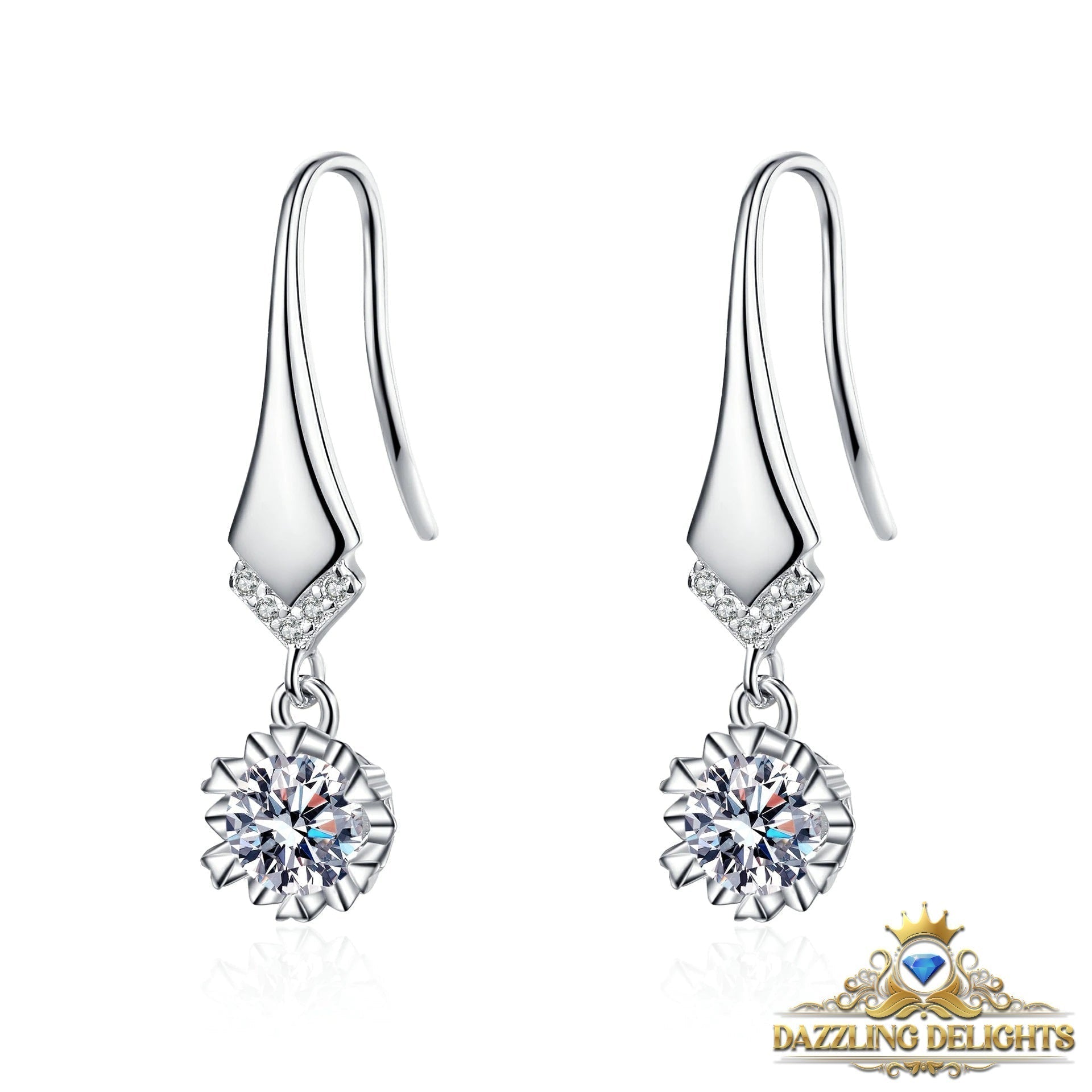 Elegant 6.5mm Moissanite Drop Earrings - Premium Jewelry from Dazzling Delights - Just $112.46! Shop now at Dazzling Delights