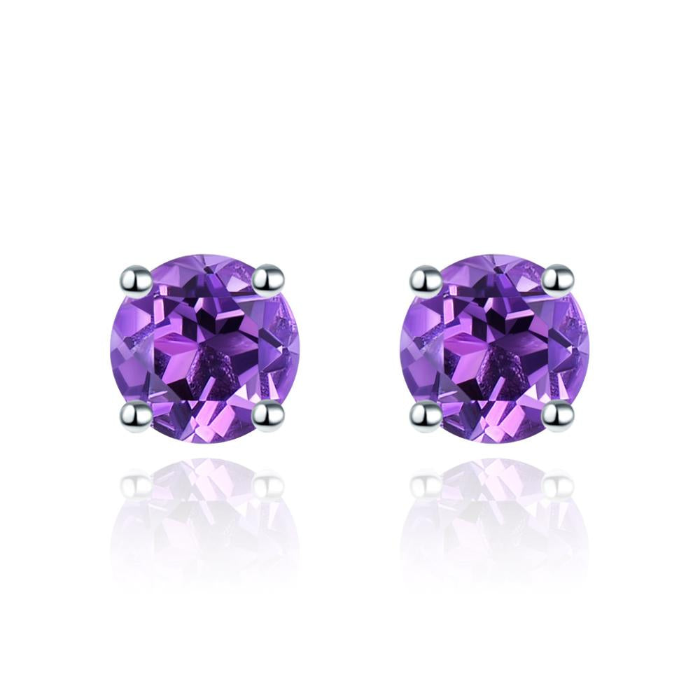 4mm Round Cut Natural Gemstone Stud Earrings - Your Choice of Gemstone - Premium Jewelry from Dazzling Delights - Just $47.96! Shop now at Dazzling Delights