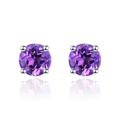 4mm Round Cut Natural Gemstone Stud Earrings - Your Choice of Gemstone - Premium Jewelry from Dazzling Delights - Just $47.96! Shop now at Dazzling Delights