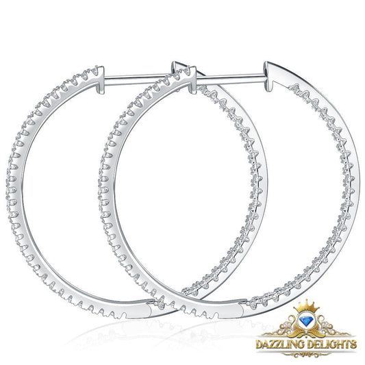 3cm Moissanite Full Eternity Hoop Earrings - Premium Jewelry from Dazzling Delights - Just $134.96! Shop now at Dazzling Delights