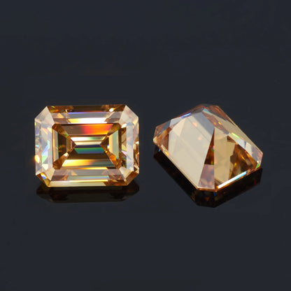 Vivid Champagne Emerald Cut Moissanites - Premium Jewelry from Dazzling Delights - Just $83.33! Shop now at Dazzling Delights