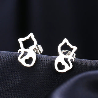 Titanium Cat Stud Earrings - Premium Jewelry from Dazzling Delights - Just $24.95! Shop now at Dazzling Delights