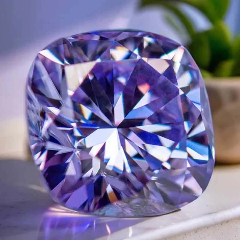 Lavender Purple Cushion Cut Moissanites - Premium Jewelry from Dazzling Delights - Just $83.33! Shop now at Dazzling Delights