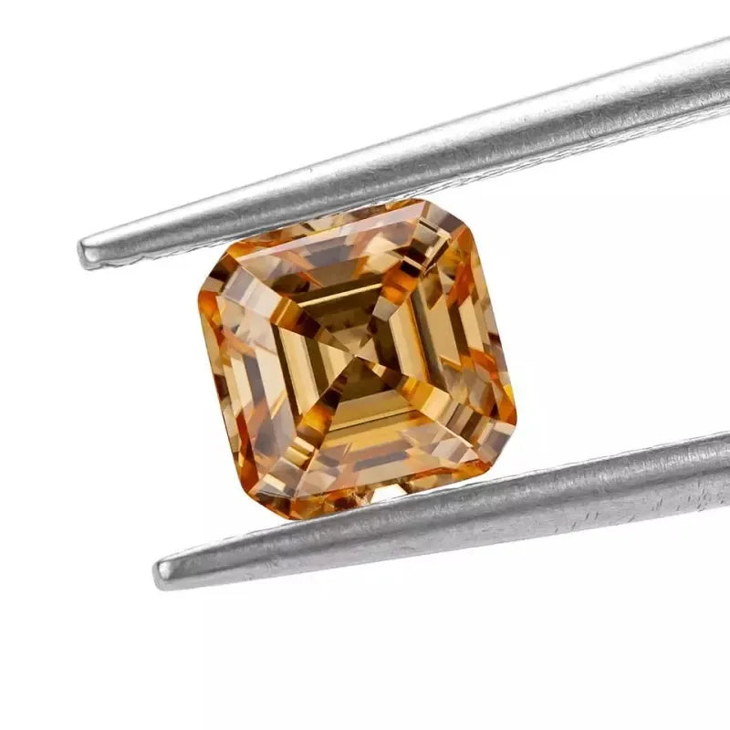 Vivid Champagne Asscher Cut Moissanites - Premium Jewelry from Dazzling Delights - Just $83.33! Shop now at Dazzling Delights