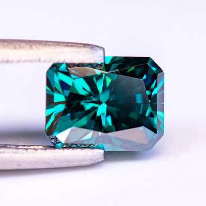 Emerald Green Radiant Cut Moissanites - Premium Jewelry from Dazzling Delights - Just $83.33! Shop now at Dazzling Delights