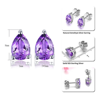 7x5mm Pear Cut Natural Gemstone Halo Stud Earrings - Your Choice of Gemstone - Premium Jewelry from Dazzling Delights - Just $61.95! Shop now at Dazzling Delights