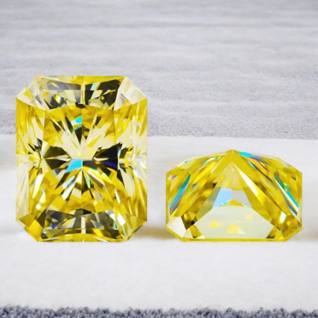 Vivid Canary Yellow Radiant Cut Moissanites - Premium Jewelry from Dazzling Delights - Just $83.33! Shop now at Dazzling Delights