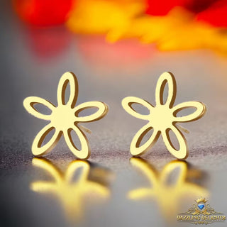 Titanium Flower Stud Earrings - Premium Jewelry from Dazzling Delights - Just $13.12! Shop now at Dazzling Delights